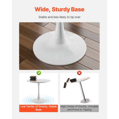 Round Dining Table 31.5 in Wood Table for 24 Person Modern Circle