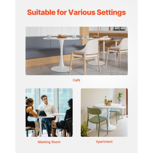 Round Dining Table 31.5 in Wood Table for 24 Person Modern Circle