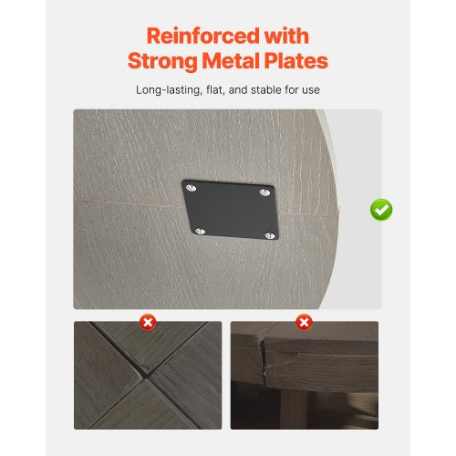 Round Dining Table 47 inch Wood Table for 46 Person Modern Circle Dinner