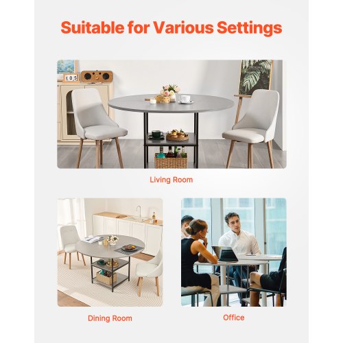 Round Dining Table 47 inch Wood Table for 46 Person Modern Circle Dinner