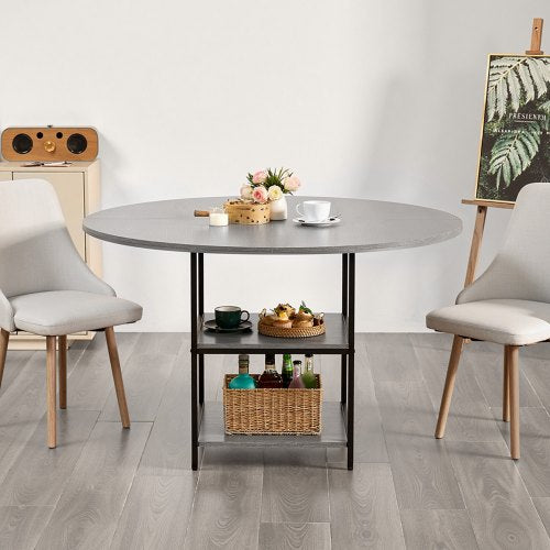 Round Dining Table 47 inch Wood Table for 46 Person Modern Circle Dinner