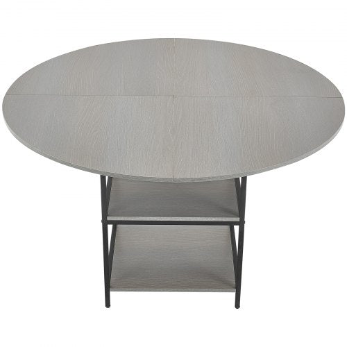 Round Dining Table 47 inch Wood Table for 46 Person Modern Circle Dinner