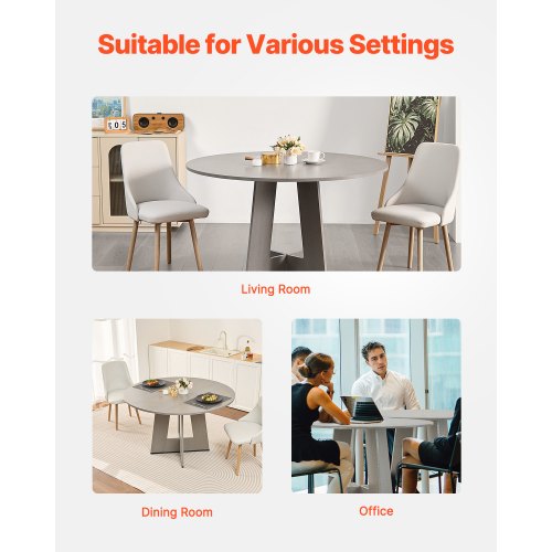 Round Dining Table 47 inch Wood Table for 46 Person Farmhouse Circle