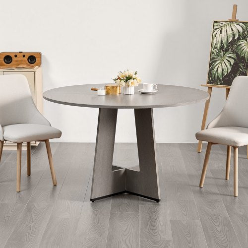 Round Dining Table 47 inch Wood Table for 46 Person Farmhouse Circle