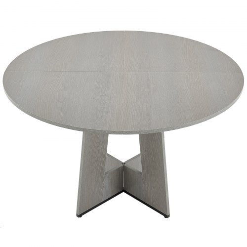 Round Dining Table 47 inch Wood Table for 46 Person Farmhouse Circle