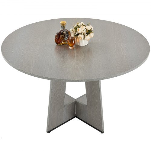 Round Dining Table 47 inch Wood Table for 46 Person Farmhouse Circle