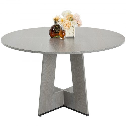 Round Dining Table 47 inch Wood Table for 46 Person Farmhouse Circle