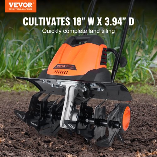 12 Amp Electric Tiller 18" Tilling Width 3.94" Tilling Depth Corded