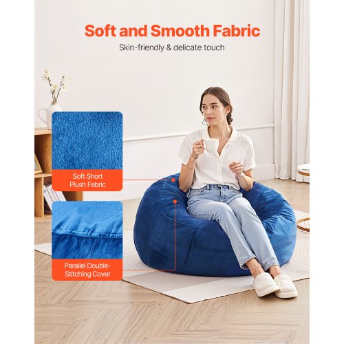Bean Bag Chair 3 feet Round Bean Bag Chair with Removable and Washable