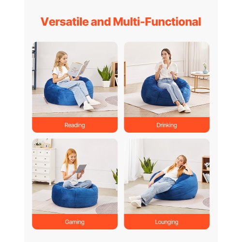 Bean Bag Chair 3 feet Round Bean Bag Chair with Removable and Washable
