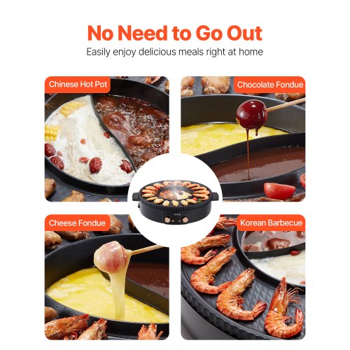 Hot Pot with Grill 1800W 2in1 Electric Smokeless Grill and Hot Pot