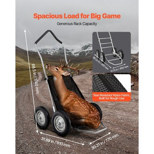 Game Carts for Hunting 500LBS Deer Cart Game Hauler HeavyDuty Crawler