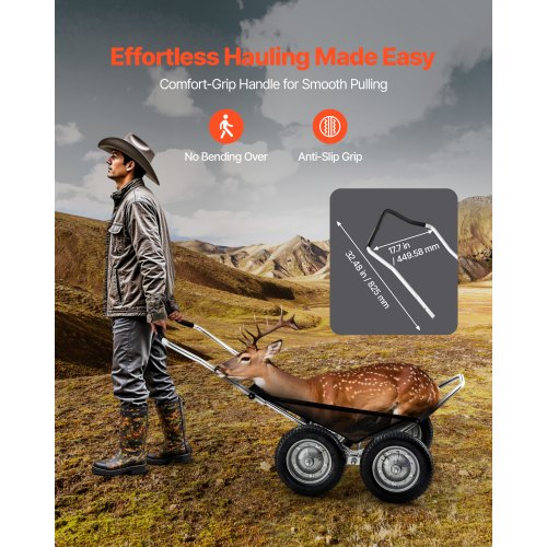 Game Carts for Hunting 500LBS Deer Cart Game Hauler HeavyDuty Crawler