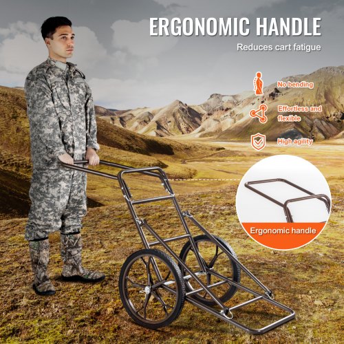 Deer Cart 500 LBS Capacity Folding Game Cart Deer Cart Game Hauler with 17
