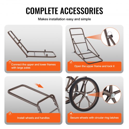 Deer Cart 500 LBS Capacity Folding Game Cart Deer Cart Game Hauler with 17