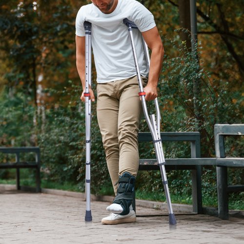 Underarm Crutches 13Level Height Adjustable Underarm Walking Crutches