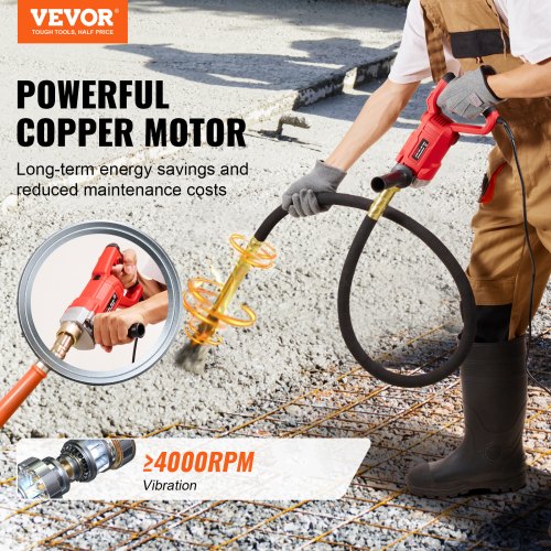 Handheld Concrete Vibrator 800W Electric Vibrator 13000 VPM Electric