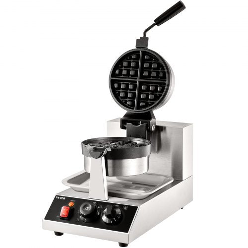 Commercial Waffle Maker 1 Piece per Batch 1300W Round Waffle Iron