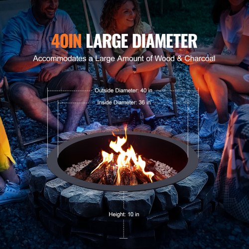 Fire Pit Ring 40Inch Outer36Inch Inner Diameter 10inch Height 25mm