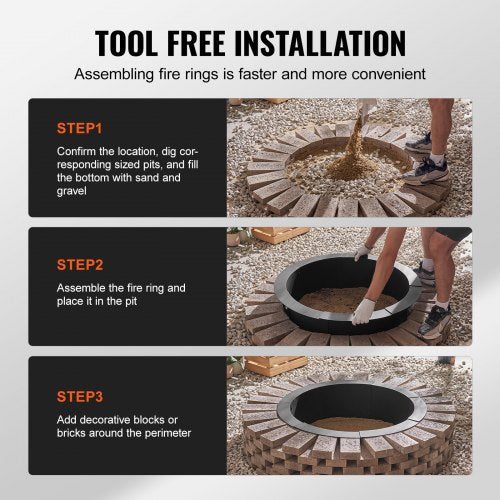 Fire Pit Ring 40Inch Outer36Inch Inner Diameter 10inch Height 25mm