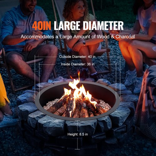 Fire Pit Ring 40Inch Outer36Inch Inner Diameter 8.5inch Height Fire Pit