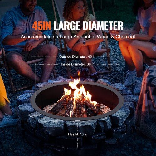 Fire Pit Ring 45Inch Outer39Inch Inner Diameter 10inch Height Fire Pit