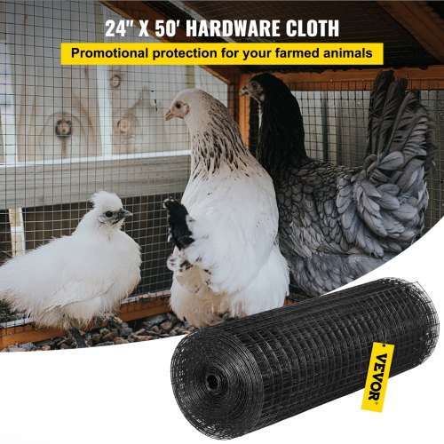 Hardware Cloth 24 x50 1x1 Mesh Size Galvanized Steel Vinyl