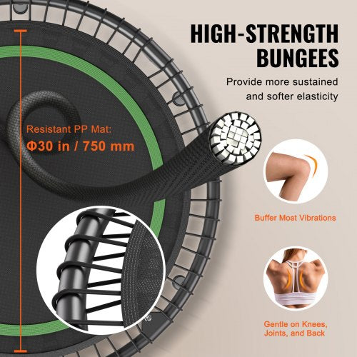 Foldable Mini Trampoline 40 Inch Fitness Rebounder Max Load 330 lbs
