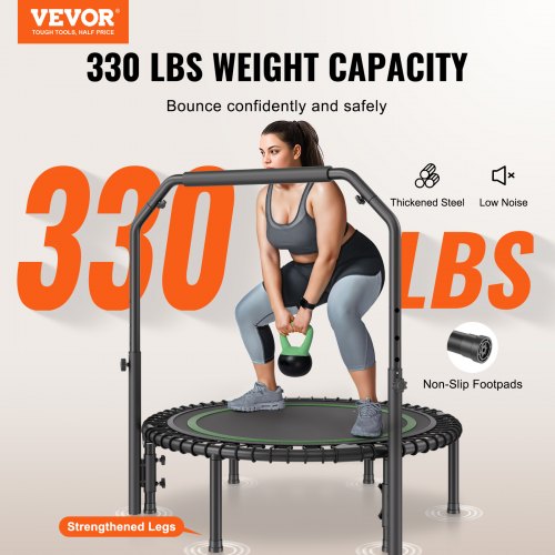 Foldable Mini Trampoline 40 Inch Fitness Rebounder Max Load 330lbs