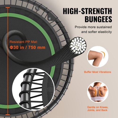 Foldable Mini Trampoline 40 Inch Fitness Rebounder Max Load 330lbs