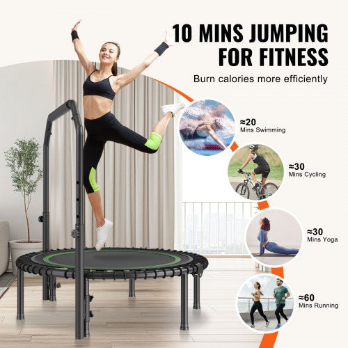Foldable Mini Trampoline 40 Inch Fitness Rebounder Max Load 330lbs