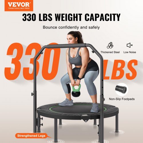 Foldable Mini Trampoline 40 Inch Fitness Rebounder Max Load 330lbs