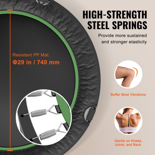 Foldable Mini Trampoline 40 Inch Fitness Rebounder Max Load 330lbs