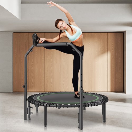 Foldable Mini Trampoline 51 Inch Fitness Rebounder Max Load 450lbs
