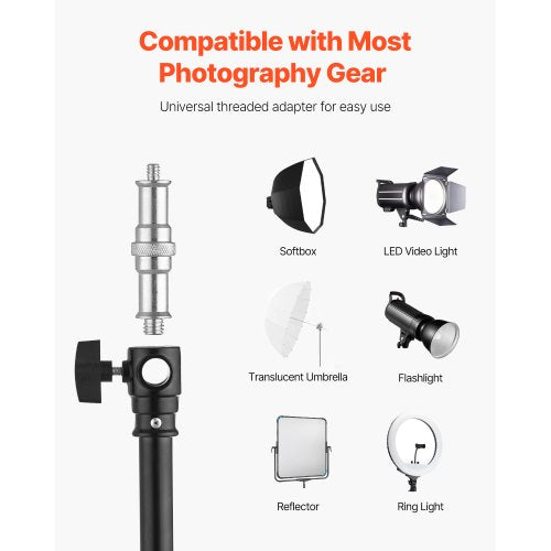 Air Cushioned Aluminum Light Stand Max Height 128 ft390 cm Adjustable