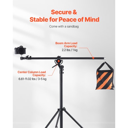 Air Cushioned Aluminum Light Stand Max Height 128 ft390 cm Adjustable