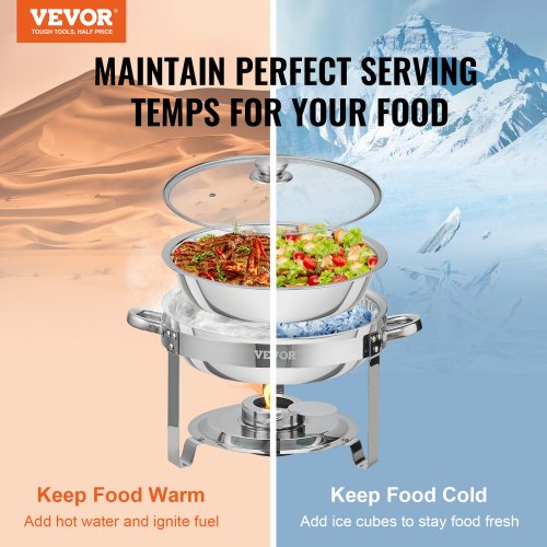 Chafing Dish Buffet Set 4 Qt 2 Pack Stainless Steel Chafer with 2 Full