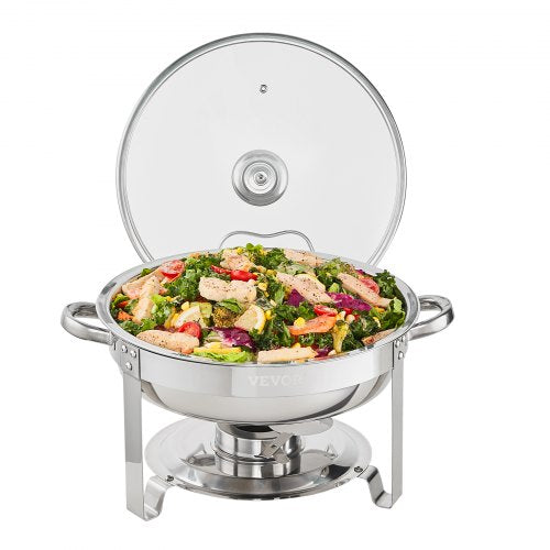 Chafing Dish Buffet Set 4 Qt 2 Pack Stainless Steel Chafer with 2 Full