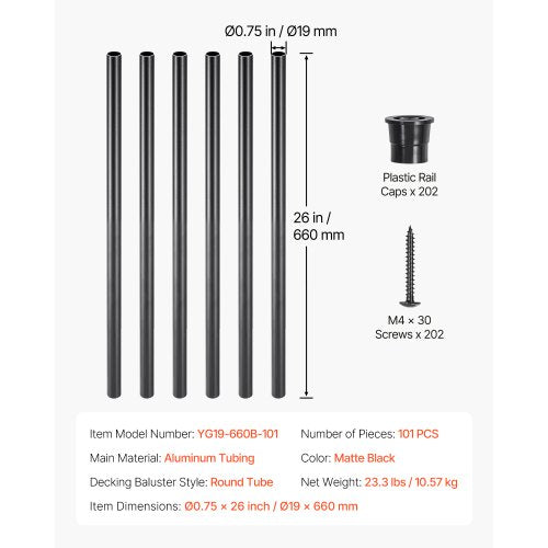 Staircase Balusters 101 Pack 26 In Aluminum Stair Balusters 34 Inch