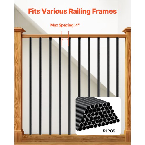 Staircase Balusters 51 Pack 26 In Aluminum Stair Balusters 34 In Aluminum Stair