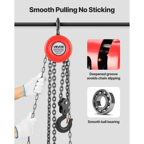 Hand Chain Hoist 2 Ton 4400 lbs Capacity Manual Chain Block with Upgrade