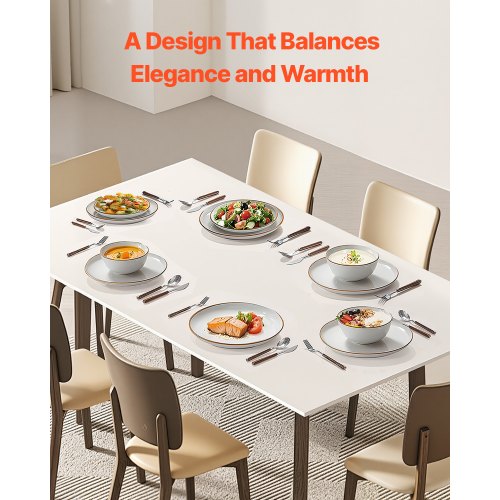 Dinnerware Set Service for 6 18 PCS Round Plates and Bowls Sets Scratch