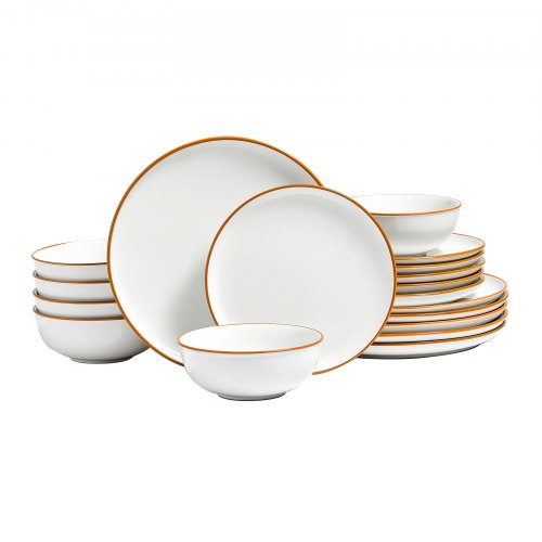Dinnerware Set Service for 6 18 PCS Round Plates and Bowls Sets Scratch