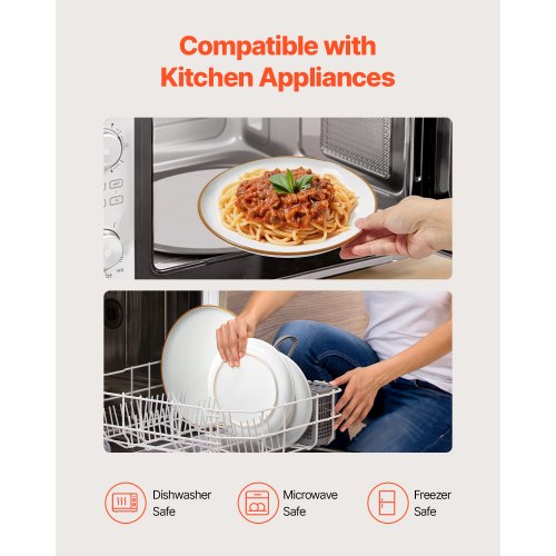 Dinnerware Set Service for 4 12 PCS Round Plates and Bowls Sets Scratch