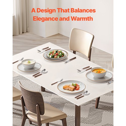 Dinnerware Set Service for 4 12 PCS Round Plates and Bowls Sets Scratch