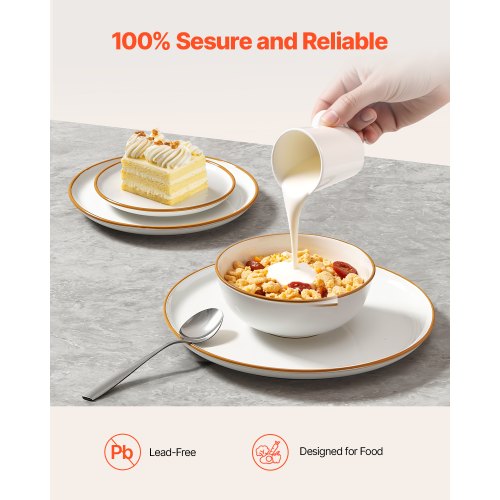 Dinnerware Set Service for 8 32 PCS Round Plates and Bowls Sets Scratch