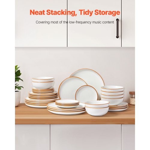 Dinnerware Set Service for 8 32 PCS Round Plates and Bowls Sets Scratch