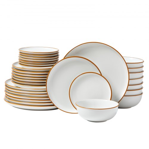 Dinnerware Set Service for 8 32 PCS Round Plates and Bowls Sets Scratch