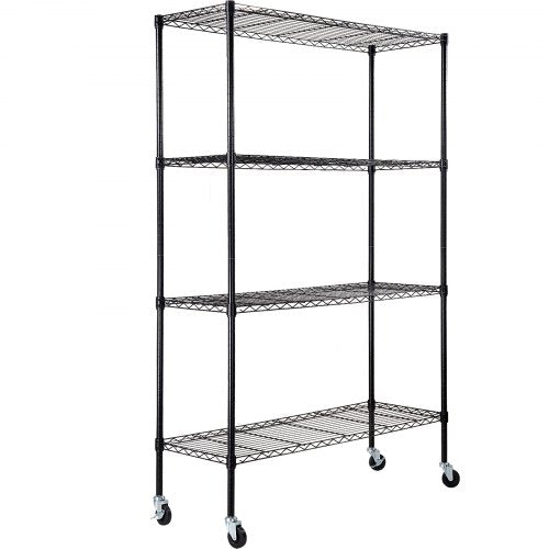 Storage Shelving Unit with Wheels 4Tier Adjustable 700 lbs Capacity
