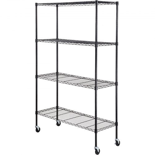 Storage Shelving Unit with Wheels 4Tier Adjustable 700 lbs Capacity